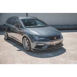 Накладка сплиттер на передний бампер Вар4 на Seat III Cupra / FR рестайл